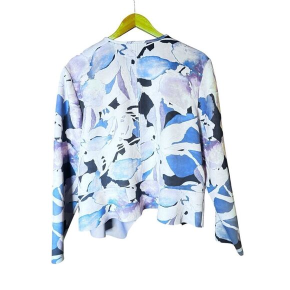 Chicos floral lilac open front blazer sz xl - Picture 7 of 9